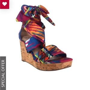Brand New Ozara Ankle Wrap Wedge Sandal with Memory Foam Size 6.5